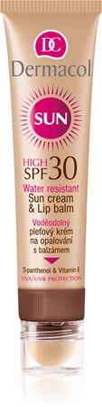 Dermacol Sun Water Resistant wodoodporny krem do opalania twarzy z balsamem do ust SPF 30