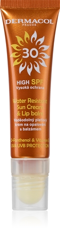 Dermacol Sun Water Resistant crema abbronzante waterproof viso e balsamo per labbra SPF 30