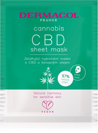 Dermacol Cannabis máscara em folha com efeito hidratante e calmante