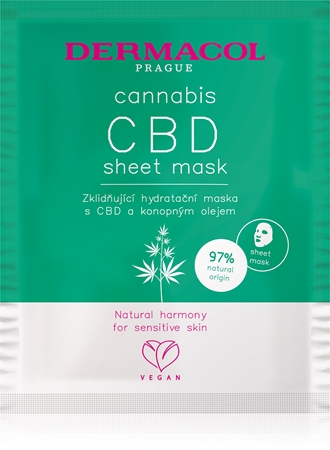 Dermacol Cannabis Mitrinoša un nomierinoša auduma maska