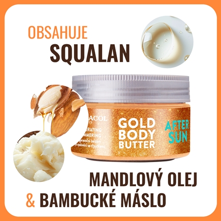 Dermacol After Sun regenerační tělový krém se třpytkami