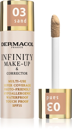 Dermacol Infinity visiškai maskuojantis makiažo pagrindas SPF 15
