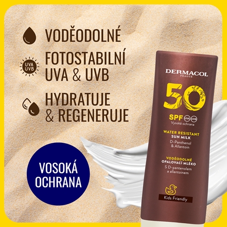 Dermacol Sun Water Resistant vodeodolné mlieko na opaľovanie SPF 50