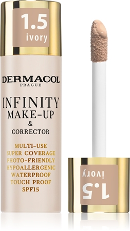 Dermacol Infinity visiškai maskuojantis makiažo pagrindas SPF 15