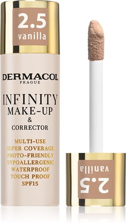 Dermacol Infinity visiškai maskuojantis makiažo pagrindas SPF 15