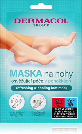 Dermacol Foot Mask Refreshing & Cooling masque régénérant pieds forme de chaussettes à effet rafraîchissant