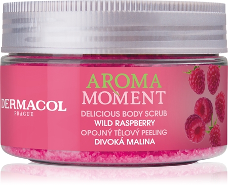 Dermacol Aroma Moment Wild Raspberry cukrový tělový peeling s vůní malin