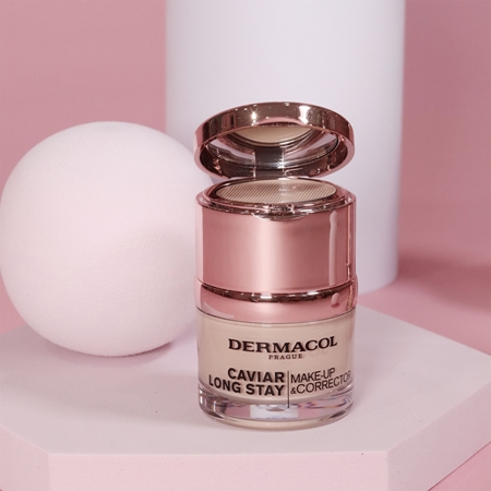 Dermacol Caviar Long Stay dlhotrvajúci make-up s výťažkami z kaviáru a zdokonaľujúci korektor