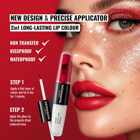 Dermacol 16H Lip Colour Kauapüsiv huulepulk ja huuleläige