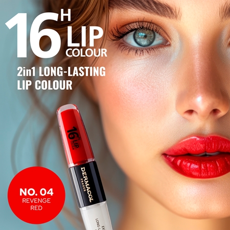 Dermacol 16H Lip Colour μακράς διαρκείας κραγιόν και λιπ γκλος