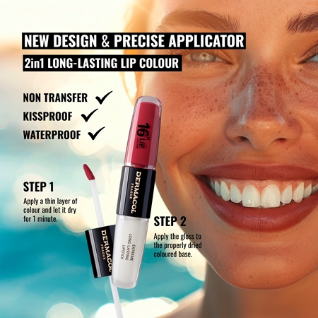 Dermacol 16H Lip Colour dlouhotrvající rtěnka a lesk na rty