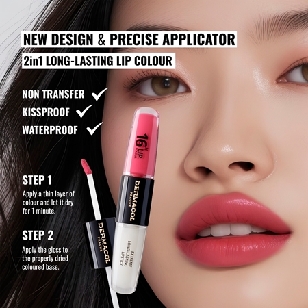 Dermacol 16H Lip Colour Kauapüsiv huulepulk ja huuleläige
