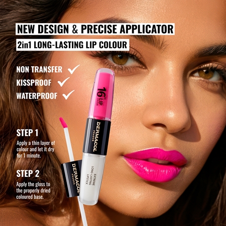 Dermacol 16H Lip Colour Kauapüsiv huulepulk ja huuleläige