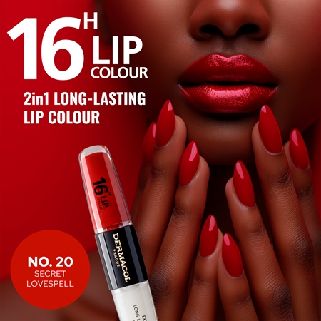 Dermacol 16H Lip Colour brillant et rouge à lèvres longue tenue