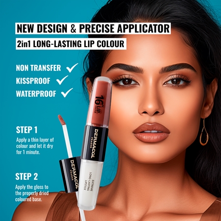 Dermacol 16H Lip Colour Kauapüsiv huulepulk ja huuleläige