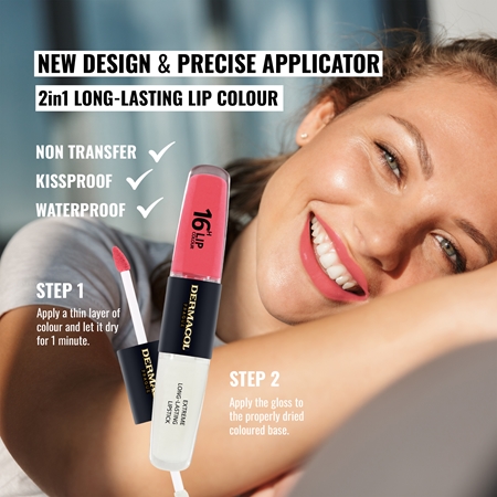 Dermacol 16H Lip Colour Kauapüsiv huulepulk ja huuleläige
