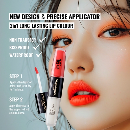Dermacol 16H Lip Colour Kauapüsiv huulepulk ja huuleläige