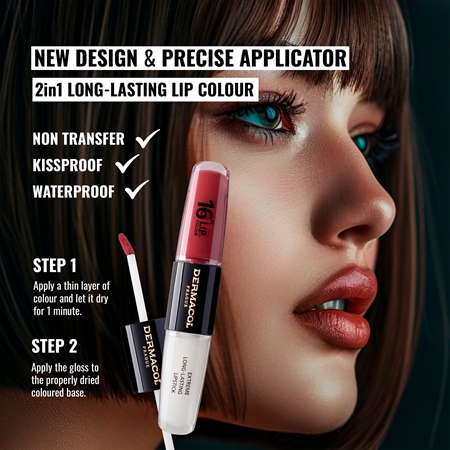 Dermacol 16H Lip Colour dlouhotrvající rtěnka a lesk na rty