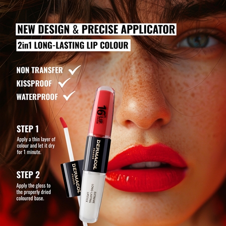 Dermacol 16H Lip Colour Kauapüsiv huulepulk ja huuleläige