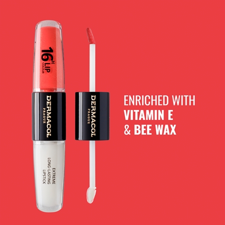 Dermacol 16H Lip Colour ilgai išliekantys lūpų dažai ir lūpų blizgis