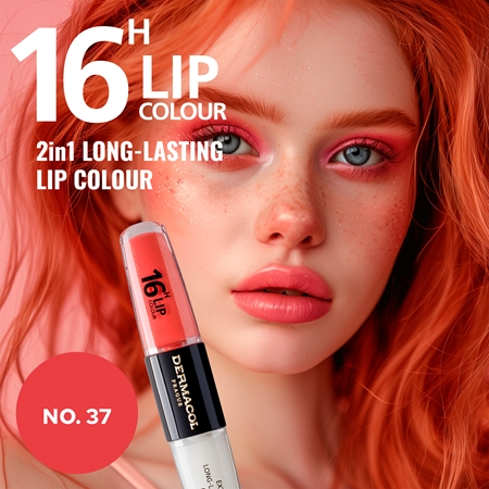 Dermacol 16H Lip Colour ilgai išliekantys lūpų dažai ir lūpų blizgis