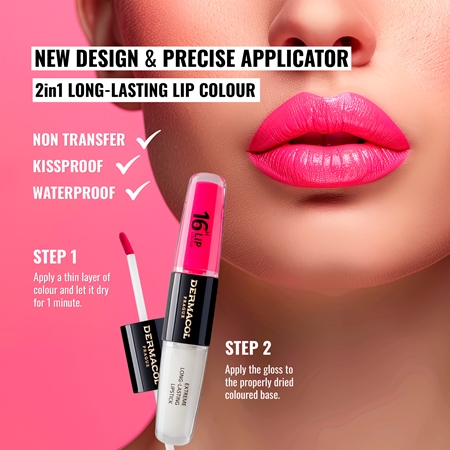 Dermacol 16H Lip Colour dlouhotrvající rtěnka a lesk na rty