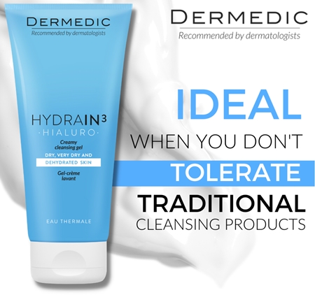 Dermedic Hydrain3 Hialuro krémový čisticí gel pro dehydratovanou suchou pleť