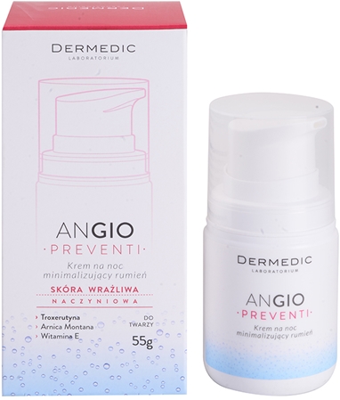 Dermedic Angio Preventi crema notte viso per ridurre gli arrossamenti per pelli sensibili e arrossate