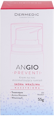Dermedic Angio Preventi crema notte viso per ridurre gli arrossamenti per pelli sensibili e arrossate