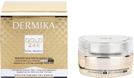 Dermika Gold 24k Total Benefit prabangus jauninamasis kremas, 65+