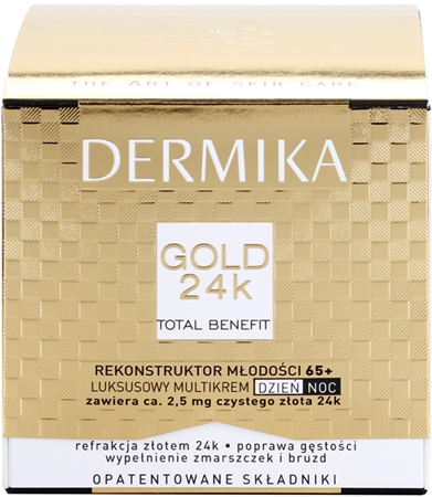 Dermika Gold 24k Total Benefit prabangus jauninamasis kremas, 65+