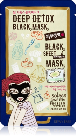 Dewytree Black Mask Deep Detox υφασμάτινη μάσκα αποτοξίνωσης