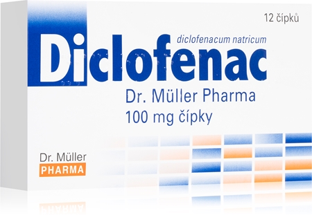 Dr. Müller Dr. Müller Pharma Diclofenac 100mg čípky ke snížení horečky a tlumení bolesti