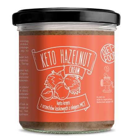 Diet-Food Keto Krem z orzechów laskowych z olejem MCT masło orzechowe bez dodatku cukru