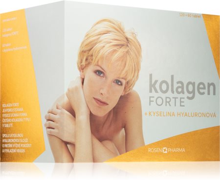 RosenPharma Kolagen Forte + kyselina hyaluronová doplněk stravy pro vlasy, nehty a pokožku