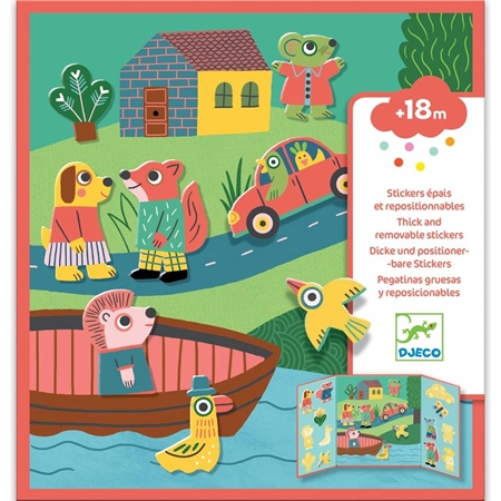 DJECO Thick Removable Stickers Animals naklejki
