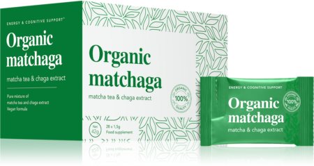 DoktorBio Organic matchaga Matcha tea & Chaga extract proszek do przygotowania napoju dla utrzymania witalności i sprawności poznawczej