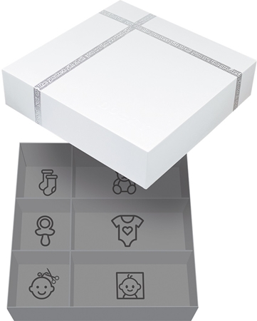 Dooky Luxury Memory Box 3D Handprint kit empreintes bébés
