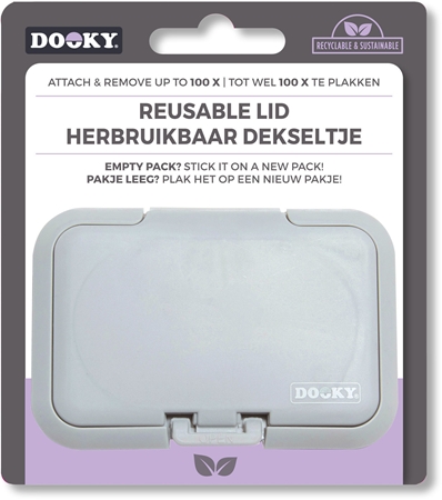 Dooky Reusable Lid Grey Card lock till våtservetter