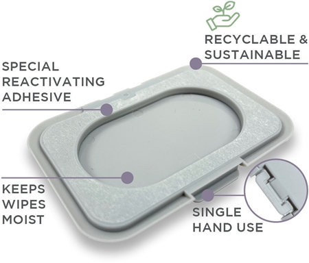 Dooky Reusable Lid Grey Card lock till våtservetter