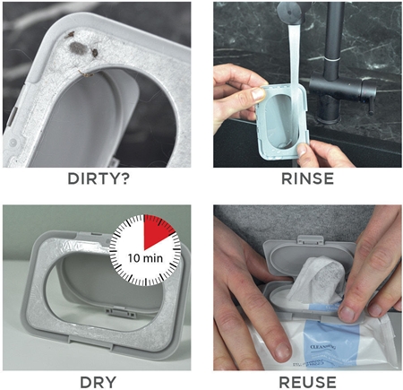 Dooky Reusable Lid Grey Card lock till våtservetter