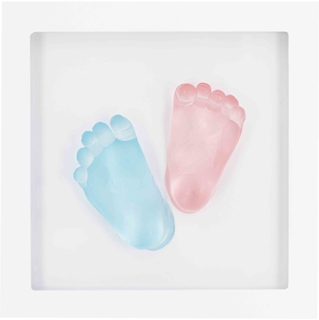 Dooky Crystal Memories DeLuxe 3D Frame Handprint & Footprint sada na otisk miminka