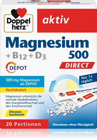 Doppelherz Magnesium 500 + B12 + D3 Säckchen trägt zur normalen Funktion des Nervensystems bei