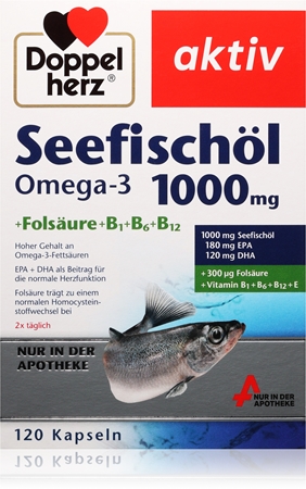 Doppelherz Aktiv Seefischöl Kapseln zur Entgiftung des Körpers, zur Unterstützung des Immunsystems und für schöne Haut, Haare und Nägel