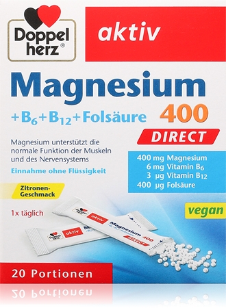 Doppelherz Aktiv Magnesium 400 Beutel trägt zur normalen Funktion des Nervensystems bei