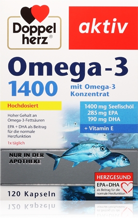 Doppelherz Aktiv Omega-3 1400 Kapseln für eine normale Herz- und Hirnfunktion