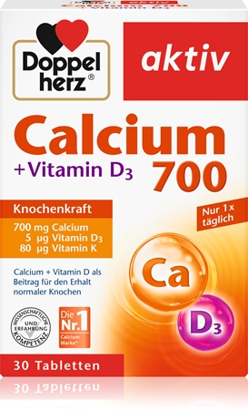 Doppelherz Calcium 700 + D3 Tabletten für gesunde Knochen und Zähne