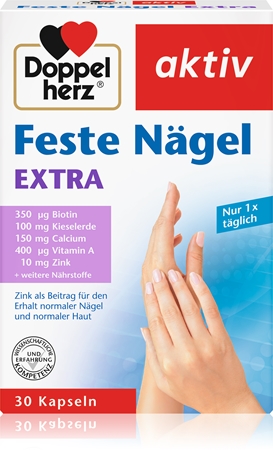 Doppelherz Feste Naegel extra Kapseln für die Regeneration und die Elastizität der Fingernägel