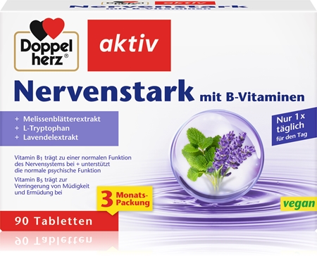 Doppelherz Nervenstark + Vitamin B Tabletten zur Unterstützung des Nervensystems