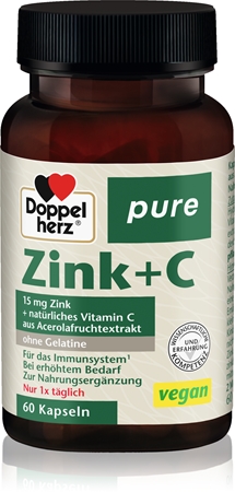 Doppelherz pure Zink + C Kapseln zur Unterstützung des Immunsystems
